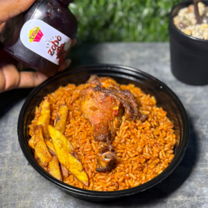 Smokey Jollof with fruity Zobo